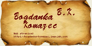 Bogdanka Komazec vizit kartica